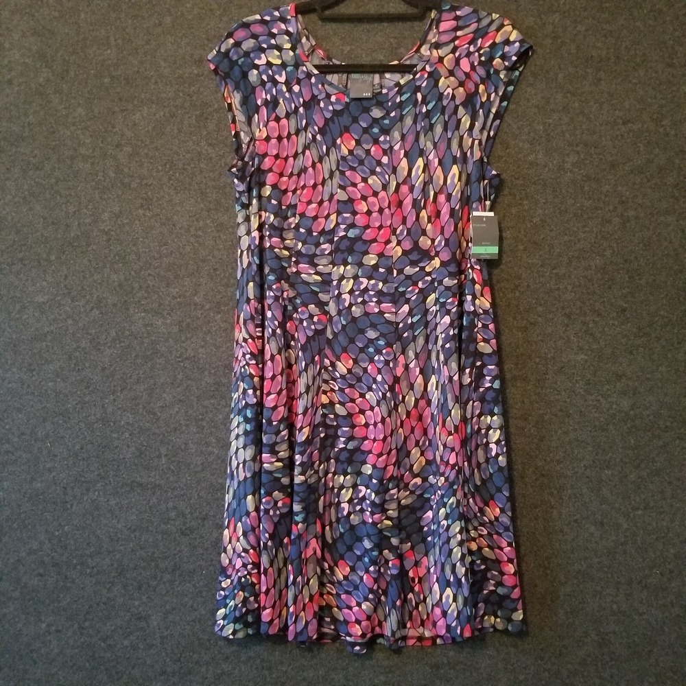 GABBY SKYE Dress Vivid Multicolor Sleeveless Fit & Flare Geometric 8 NWT